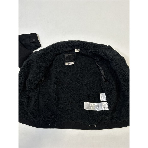 Levi's Sherpa Lined Trucker Jacket Forever Black XS Extra Small Womens Snap - Picture 3 of 11